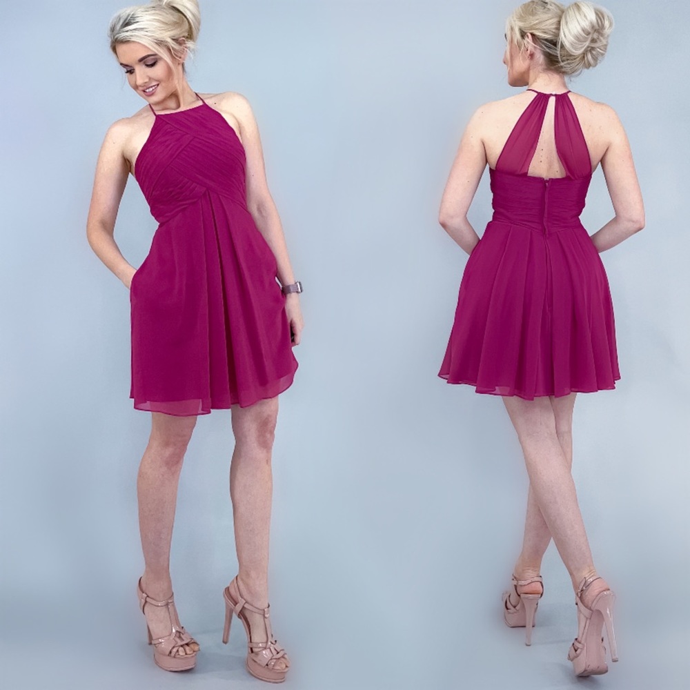 Azazie Halter Cocktail Bridesmaid Dress